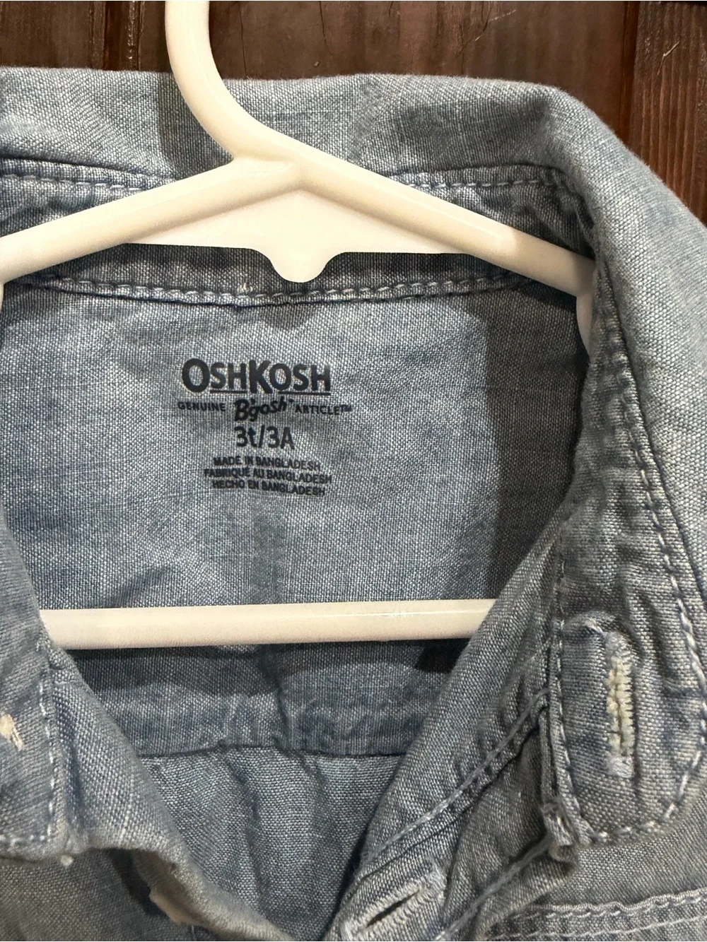 OshKosh B'gosh Light Wash Denim Shirt Jacket in Pale Blue